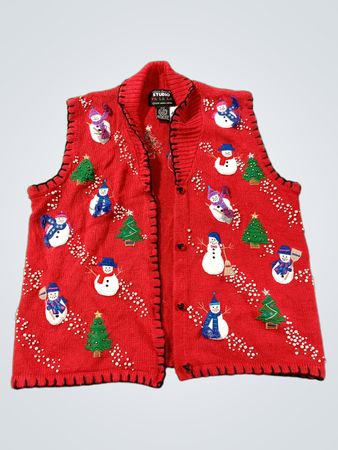 Studio Original "Fa La La" Weihnachts-Schneemann und Baum Weste