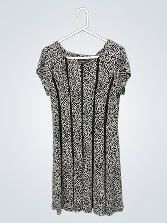 Connected Apparel Damen Kleid mit Schwarz-Weiß-Muster