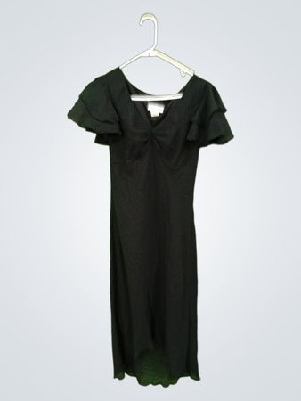 ALYN PAIGE Schwarzes Kleid mit Rüschenschößen