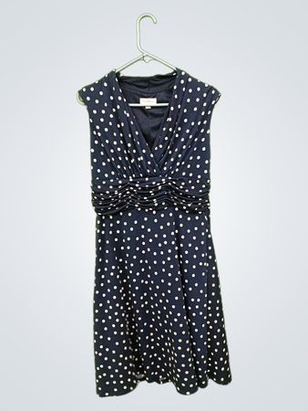 Marineblaues Polka-Dot-Kleid