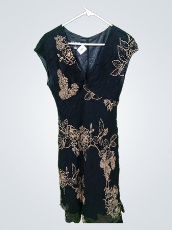 Jones New York Schwarzes Blumen Kleid