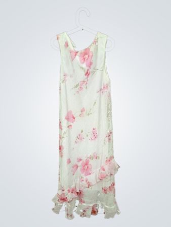 city triangles weißes Blumen Kleid mit Rüschen