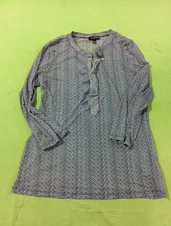 Das Limited Blue Patterned Long Sleeve Top