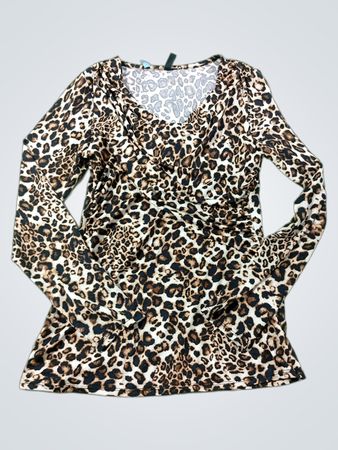Jasonmaxwell Leopard Print Cowl Neck Top