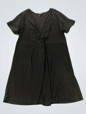 Daisy Fuentes Schwarzes Twist-Front-Kleid