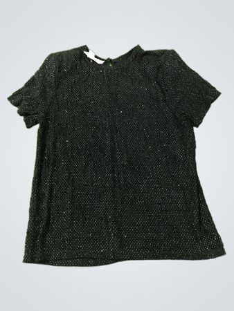 Rebecca Malone Schwarzes Pailletten-Top
