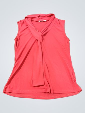 TIFFANY & GREY petite ärmelloses korallenfarbenes Top
