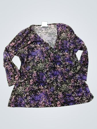 Liz Claiborne Petite Damen PXL Bedruckte Langarmbluse