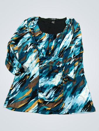 Style & Co Petite Abstraktes Druck Langarmoberteil