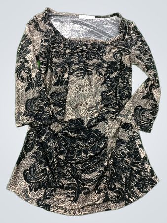 RICKI'S Damen Spitzenmuster Langarmkleid