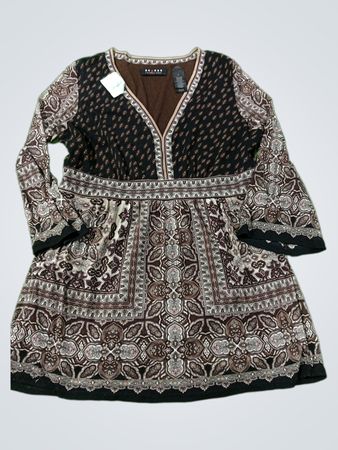 Zugang Liz Claiborne Company Damen Bedrucktes Langarmkleid