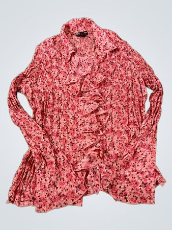 Style & Co Damen Pink Floral Rüschbluse