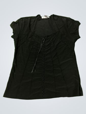 Vintage Suzie Schwarzes Kurzarmoberteil