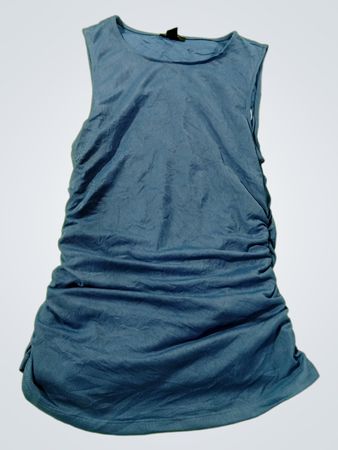 HALOGEN Blau Raffung Ärmelloses Top