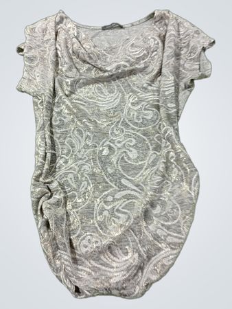 Suzy Shier Silberne Muster Bluse