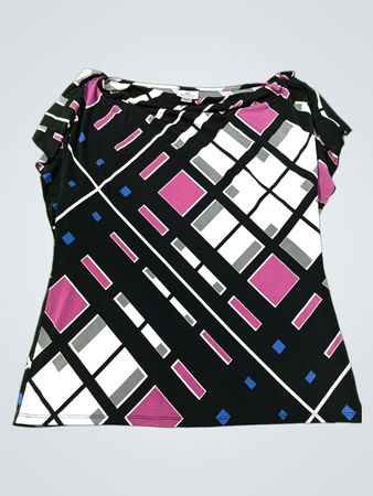 Worthington Petite Stretch Geometric Print Top