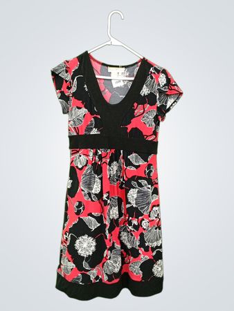 Morgan McFeeters Rotes Blumendruckkleid
