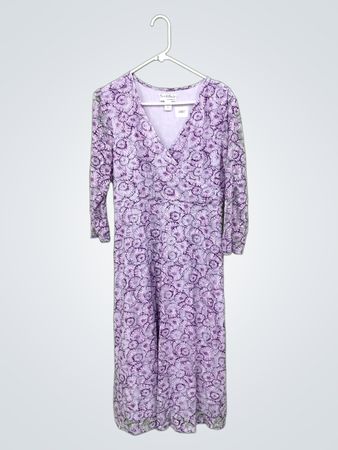 NorthStyle Damen Lila Blumenmuster Kleid Größe M