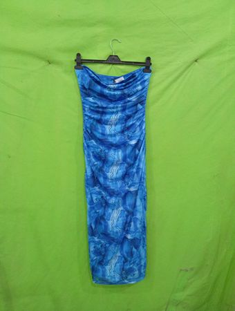 PrettyGarden Rüsche Blumen Trägerloses Maxikleid