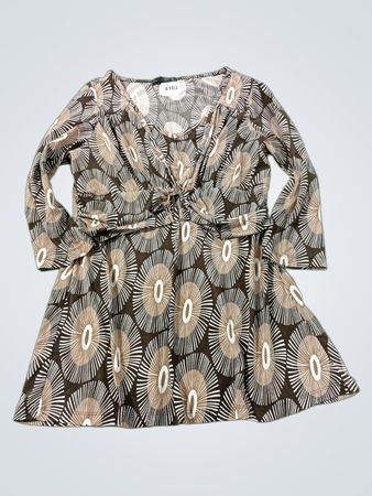 J.T.B. Damen Langarmshirt mit braunem Druck