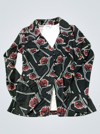 Einzigartige Vintage-Blumen Glockenärmel Bluse