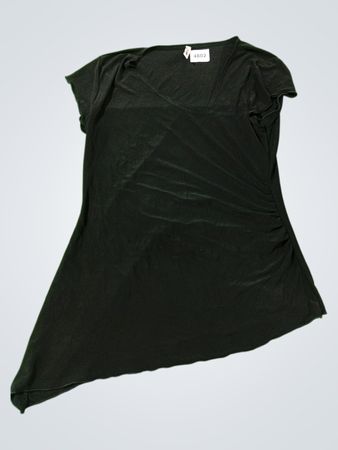SUSAN LAWRENCE Schwarzes gerafftes asymmetrisches Top