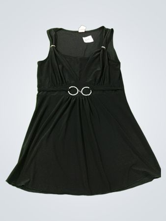 Gipani U.S.A. Schwarzes ärmelloses, verziertes Kleid