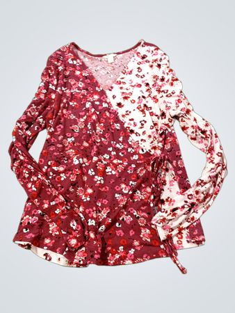 Cato Floral Print Wrap Top