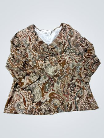 TAPEMEASUR Paisley Print Langarmbluse