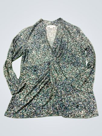 Liz Claiborne Langarm-Bluse mit gedrehtem Vorderteil
