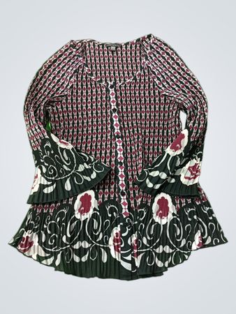 PIANO Damen Langarm Faltenbluse