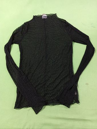 Intimately Free People Schwarzes Netz-Mock-Neck-Oberteil