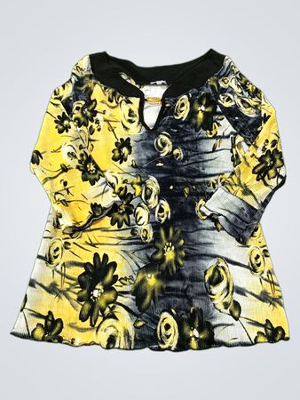 NICOLA Damen Floral Print Plissee-Oberteil