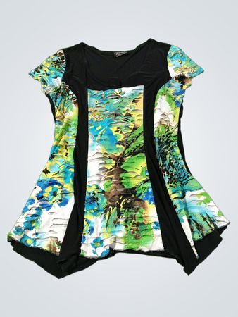 Crystal Fashions Damen Tunika-Top mit abstraktem Druck