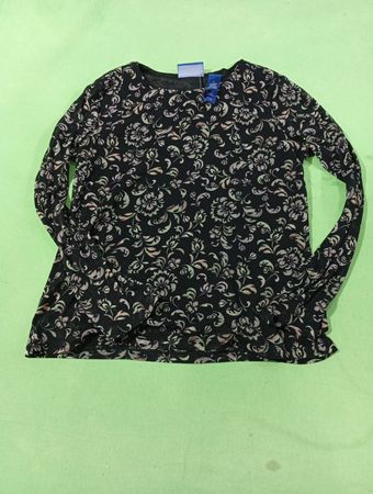 j.h. collectibles schwarzes Floral Langarmoberteil