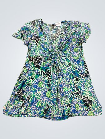 Daisy Fuentes Floral Print Kurzarmkleid