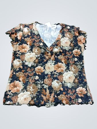 MAXWELL Floral Print V-Ausschnitt Top