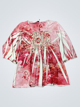 Einfach unwiderstehliche Damen Bluse mit pinkem Blumenmuster