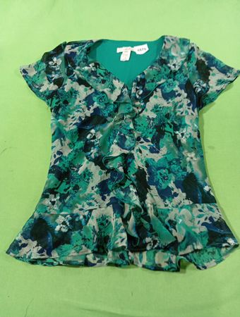 Tradition Damen Bluse mit Blumenmuster und Rüschen