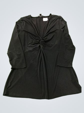 Bold Elements Cut to Curve Schwarzes Twist-Front Langarmtop
