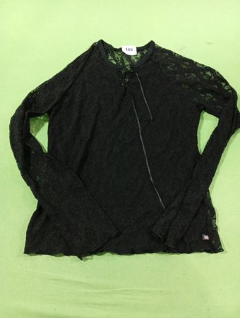 Schwarzes Spitzen-Longsleeve
