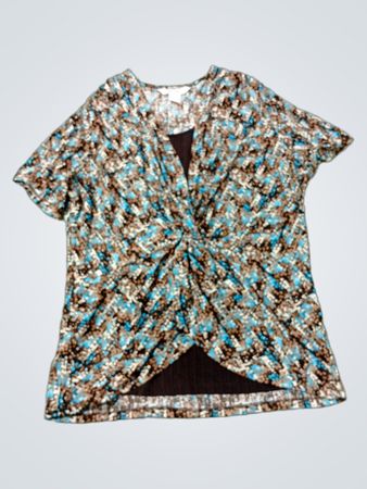 TANJAY Damen Kurzarm Twist Front Bluse
