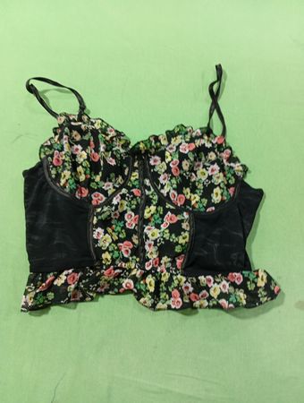 Floral Ruffle Corset Top