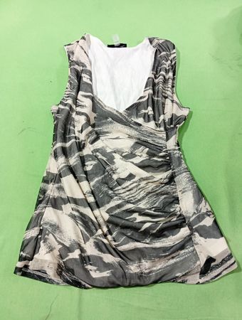 Cable & Gauge Damen Raffung Abstract Print Ärmelloses Top