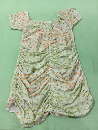 Floral gerafftes Minikleid