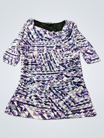 Cable & Gauge Petite Geometric Print Dress
