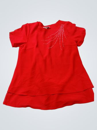 SHEENA Rote Bluse mit Verzierung