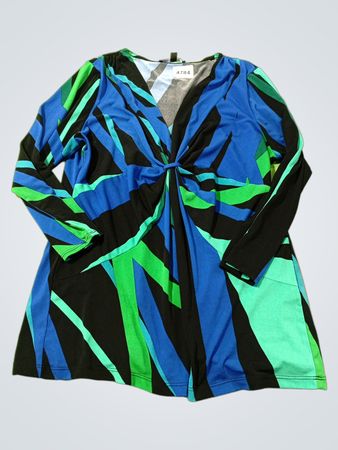 CHAUS Damen Langarm Bedrucktes Twist-Front Kleid