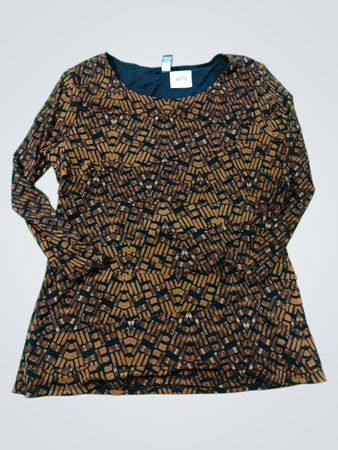 ALFANI Damen Langarm Geometrischer Print Oberteil