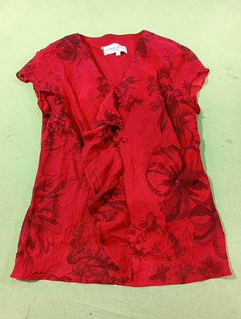 DONNA RICCO New York Roter Blumenmuster Top